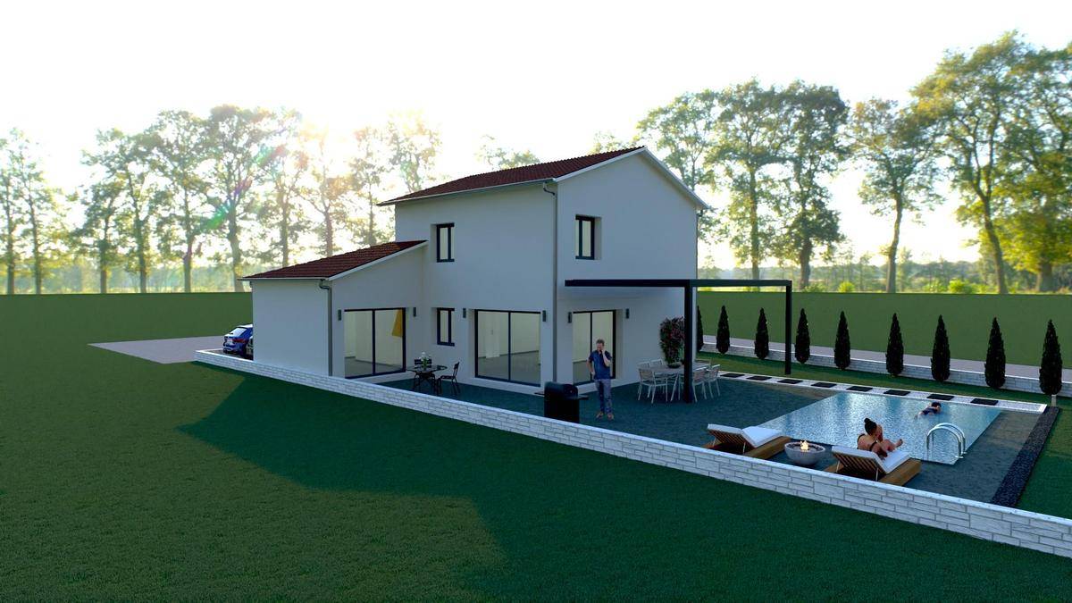 Programme terrain + maison à Monthieux en Ain (01) de 104 m² à vendre au prix de 351000€ - 4