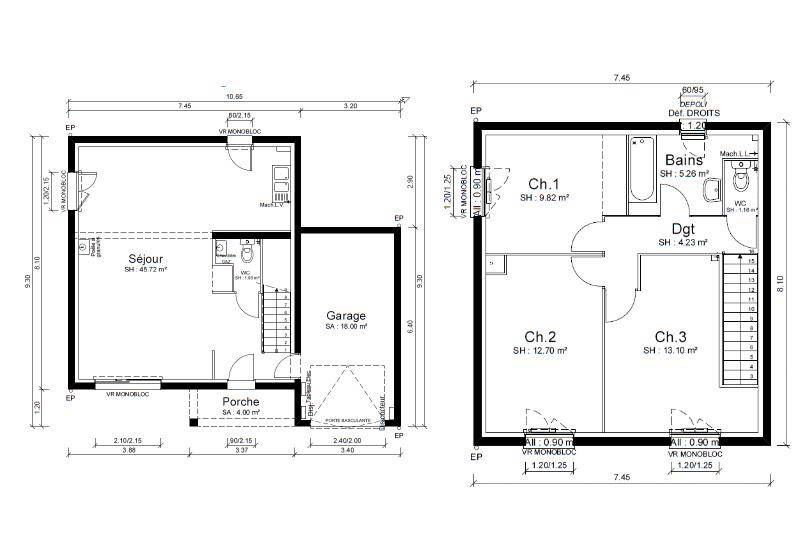 Programme terrain + maison à Villefranche-sur-Saône en Rhône (69) de 94 m² à vendre au prix de 245000€ - 2