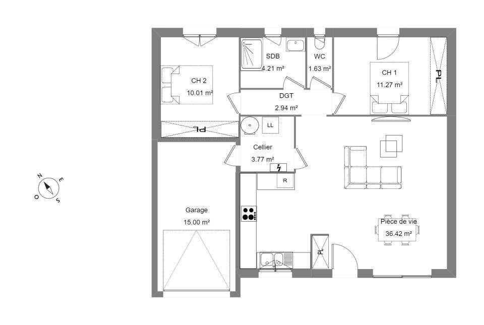 Programme terrain + maison à Vendres en Hérault (34) de 70 m² à vendre au prix de 302000€ - 3