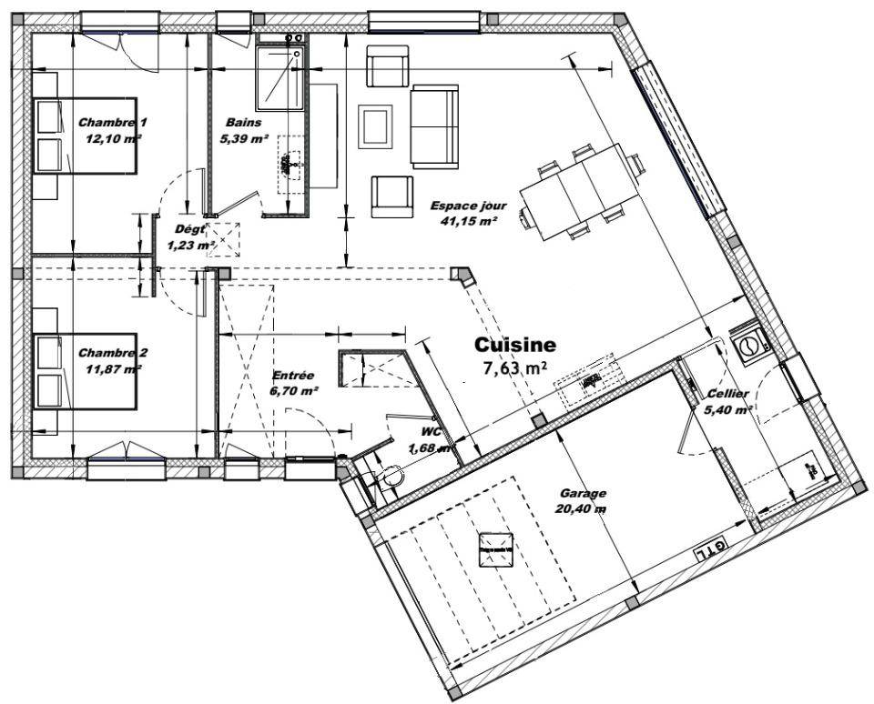 Programme terrain + maison à Lonlay-le-Tesson en Orne (61) de 93 m² à vendre au prix de 226660€ - 4