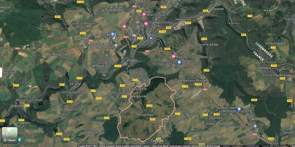 Terrain seul à Chenières en Meurthe-et-Moselle (54) de 289 m² à vendre au prix de 72250€ - 1