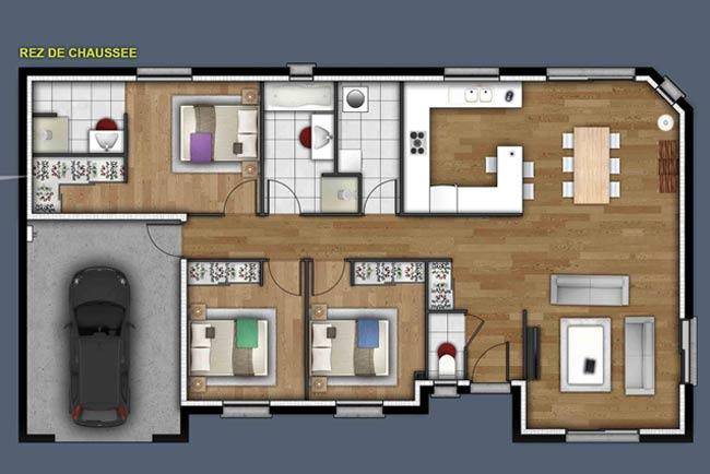 Programme terrain + maison à Saint-Laurent-de-Brèvedent en Seine-Maritime (76) de 106 m² à vendre au prix de 319000€ - 2