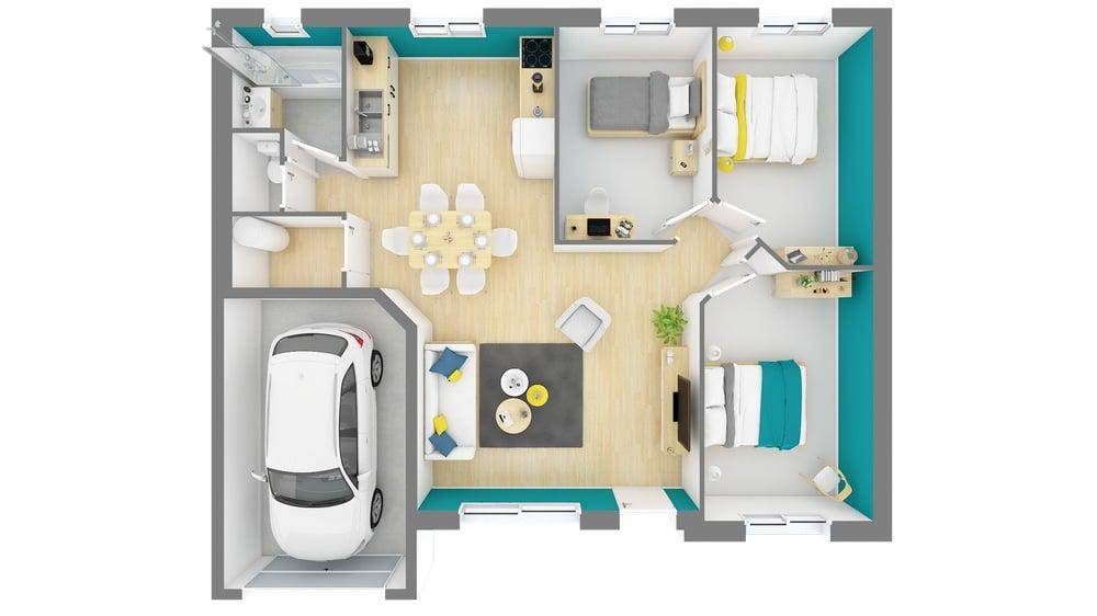 Programme terrain + maison à Saint-Pierre-le-Moûtier en Nièvre (58) de 73 m² à vendre au prix de 131271€ - 4
