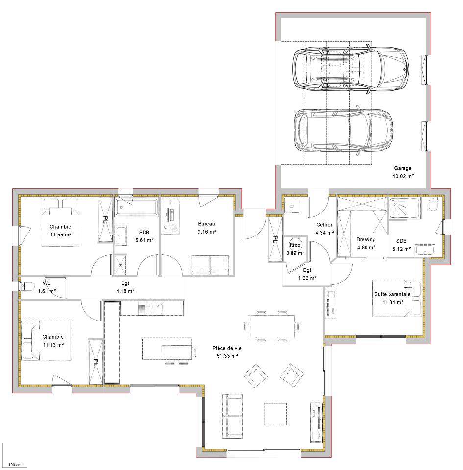 Programme terrain + maison à Morlaàs en Pyrénées-Atlantiques (64) de 123 m² à vendre au prix de 338000€ - 3