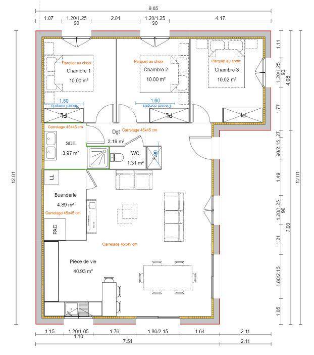 Programme terrain + maison à Villefranche-sur-Saône en Rhône (69) de 90 m² à vendre au prix de 285000€ - 4