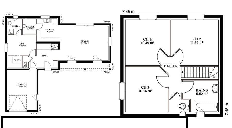 Programme terrain + maison à Foëcy en Cher (18) de 136 m² à vendre au prix de 269968€ - 4