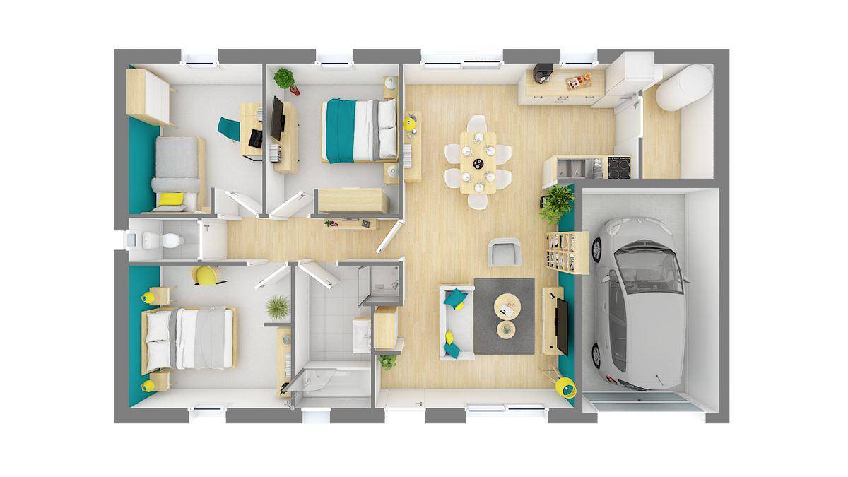 Programme terrain + maison à Loudun en Vienne (86) de 79 m² à vendre au prix de 142073€ - 4