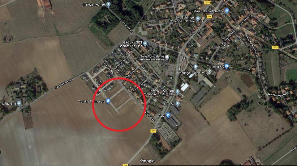 Terrain seul à Rémilly en Moselle (57) de 500 m² à vendre au prix de 84000€ - 2