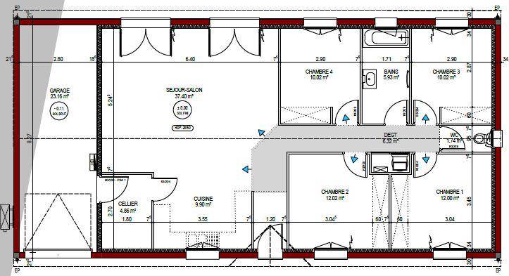 Programme terrain + maison à Lectoure en Gers (32) de 110 m² à vendre au prix de 187900€ - 1