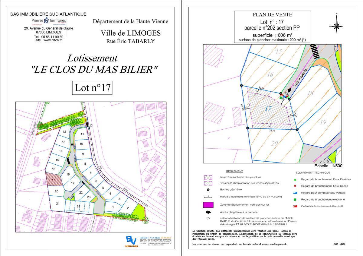 Terrain seul à Limoges en Haute-Vienne (87) de 606 m² à vendre au prix de 80400€ - 2