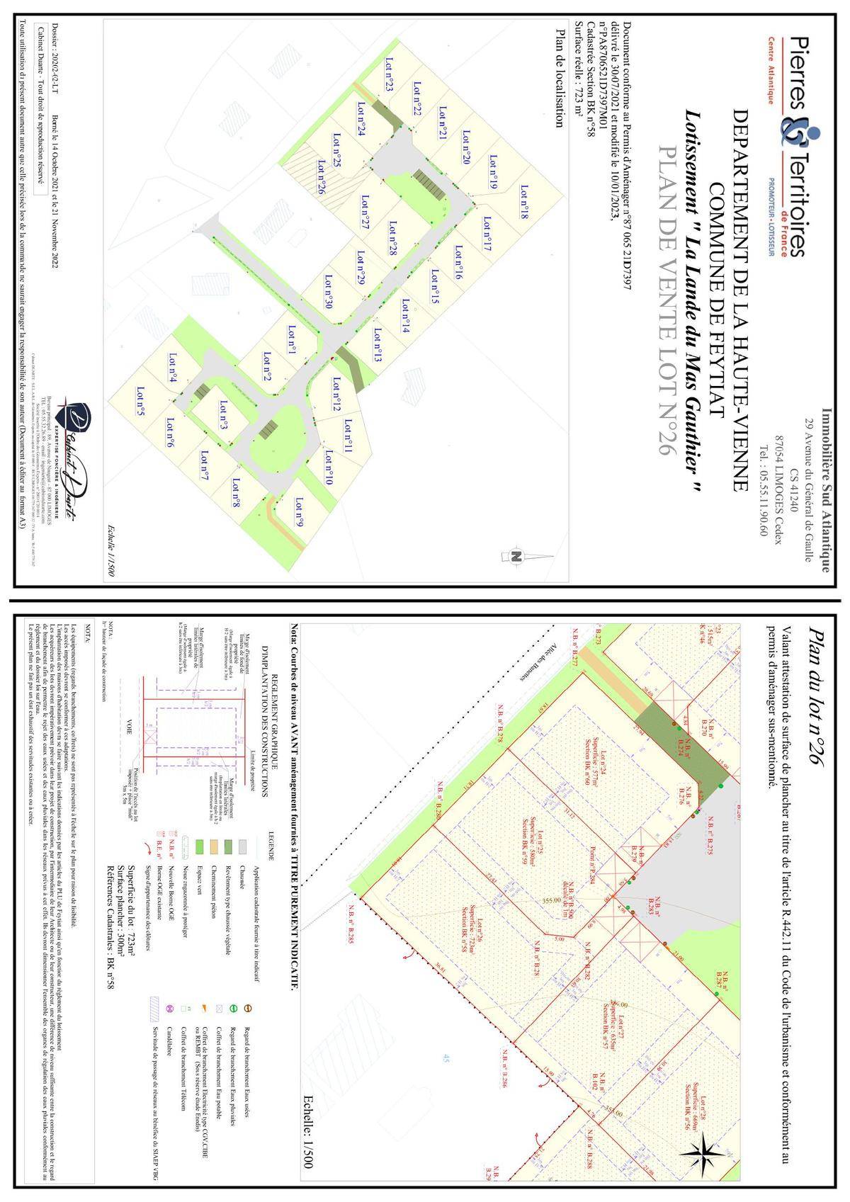 Terrain seul à Feytiat en Haute-Vienne (87) de 723 m² à vendre au prix de 90000€ - 2