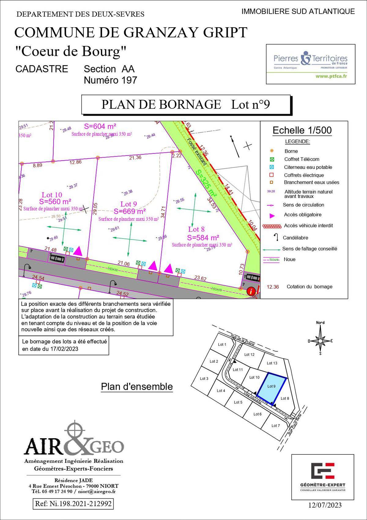 Terrain seul à Granzay-Gript en Deux-Sèvres (79) de 669 m² à vendre au prix de 50000€ - 2