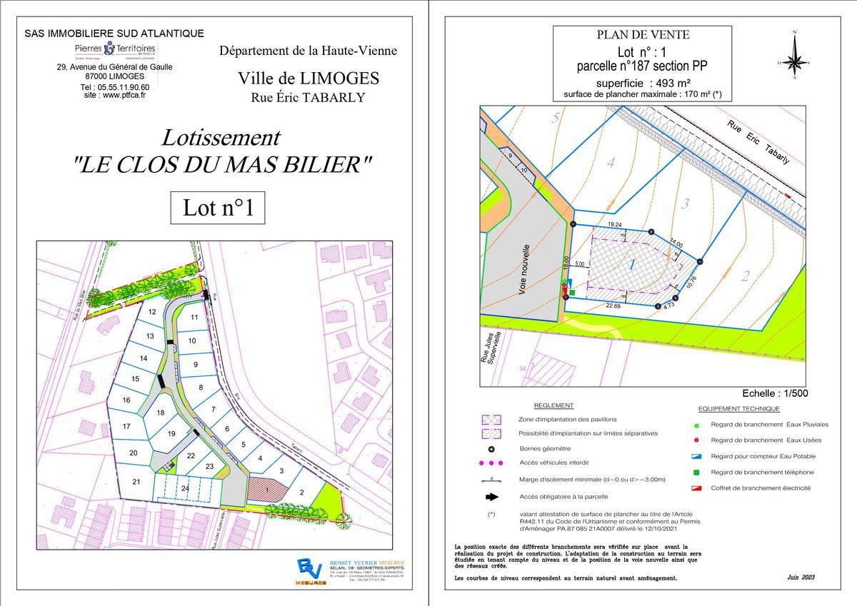 Terrain seul à Limoges en Haute-Vienne (87) de 493 m² à vendre au prix de 65900€ - 2