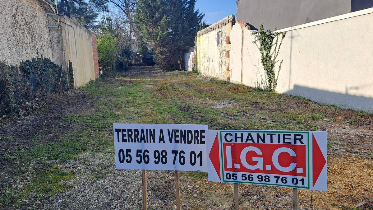 Terrain seul à Pessac en Gironde (33) de 477 m² à vendre au prix de 280000€ - 1