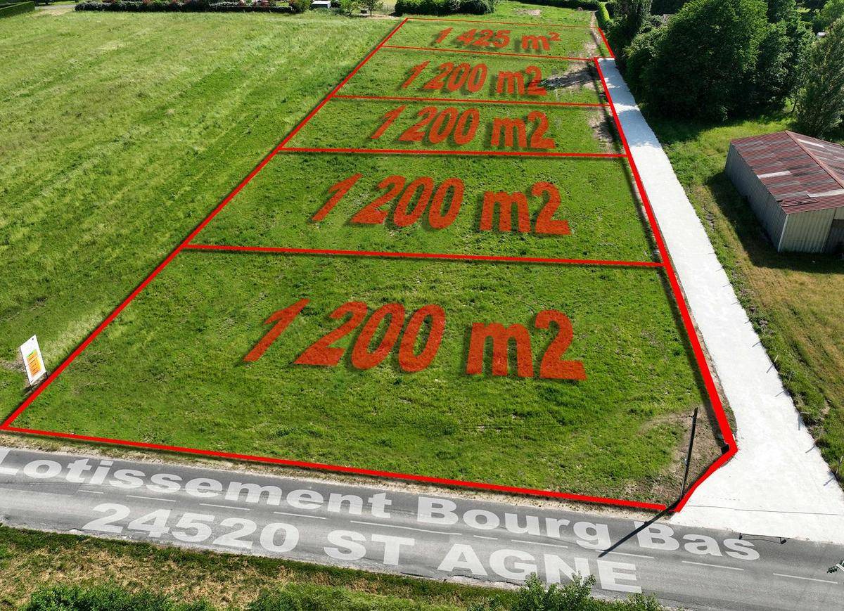 Terrain seul à Saint-Agne en Dordogne (24) de 1200 m² à vendre au prix de 30000€