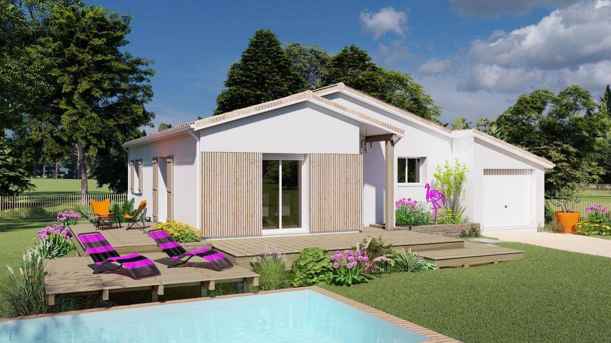 Programme terrain + maison à Eyraud-Crempse-Maurens en Dordogne (24) de 86 m² à vendre au prix de 172300€ - 1