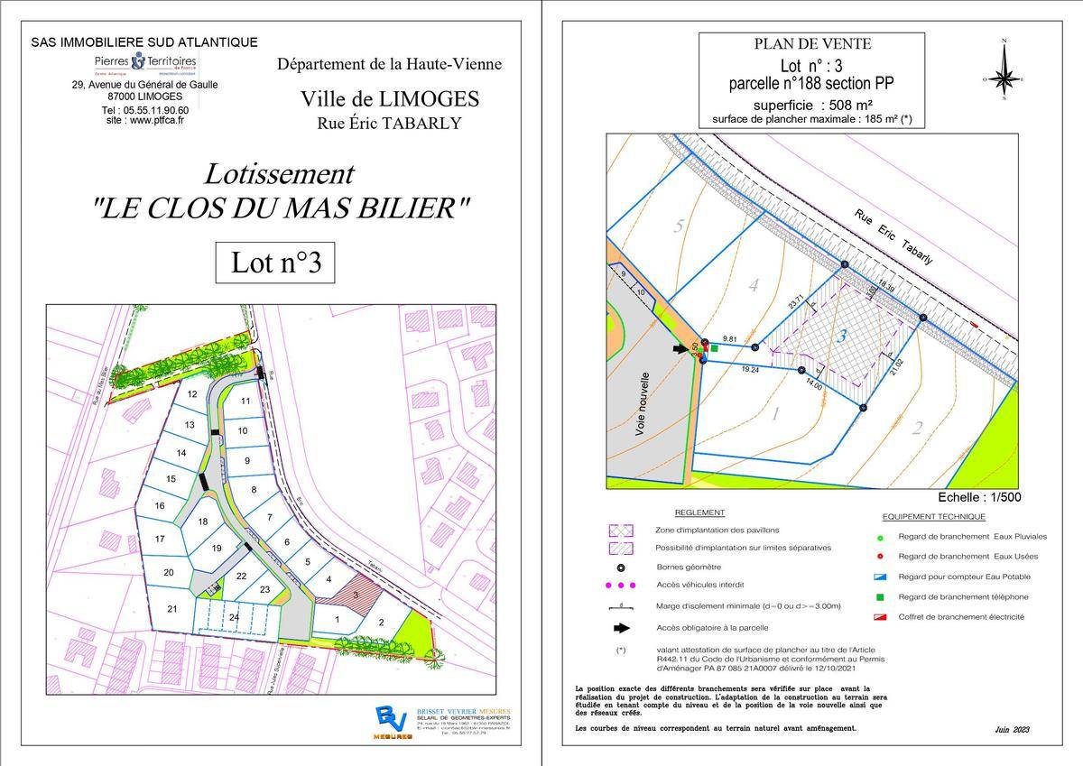 Terrain seul à Limoges en Haute-Vienne (87) de 508 m² à vendre au prix de 67500€ - 2