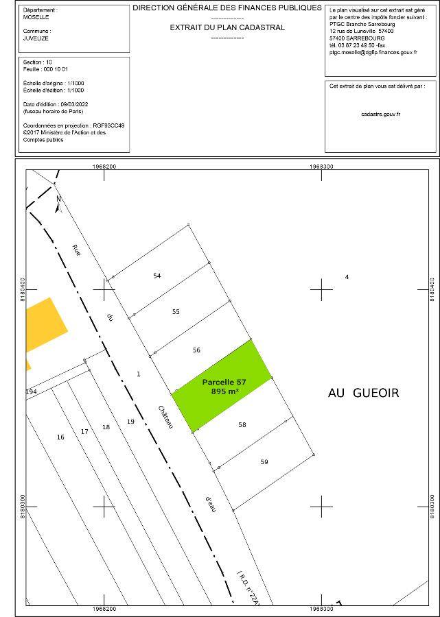 Terrain seul à Juvelize en Moselle (57) de 895 m² à vendre au prix de 25480€ - 2