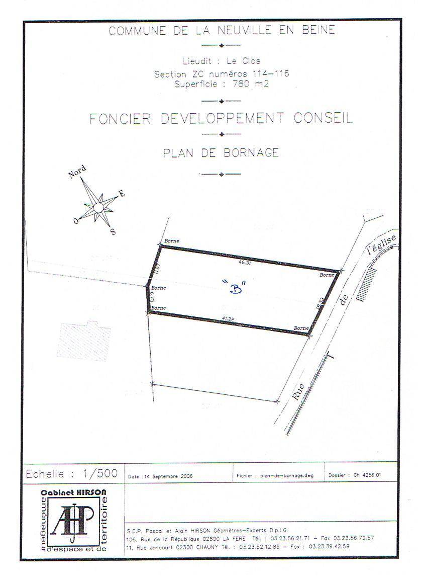 Terrain seul à La Neuville-en-Beine en Aisne (02) de 780 m² à vendre au prix de 24000€ - 2