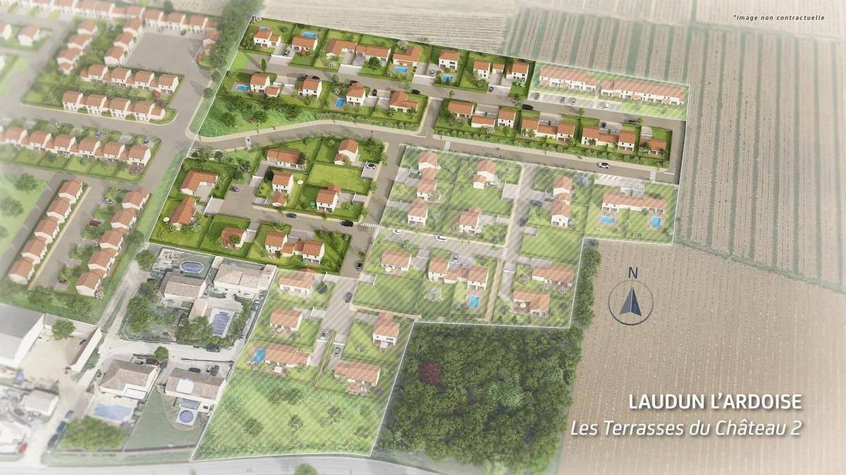 Terrain seul à Laudun-l'Ardoise en Gard (30) de 375 m² à vendre au prix de 73000€ - 1