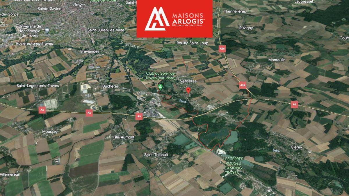 Terrain seul à Verrières en Aube (10) de 500 m² à vendre au prix de 52900€ - 2