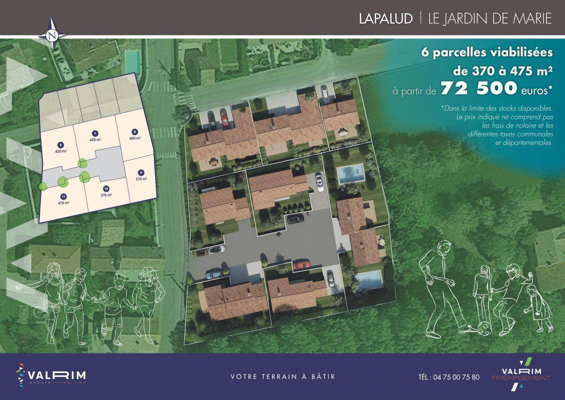 Terrain seul à Lapalud en Vaucluse (84) de 370 m² à vendre au prix de 72500€ - 3