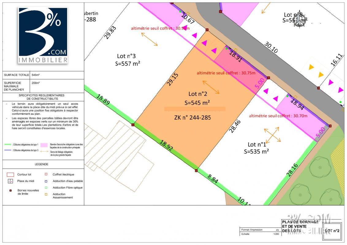 Terrain seul à Saint-Porchaire en Charente-Maritime (17) de 545 m² à vendre au prix de 53400€ - 1