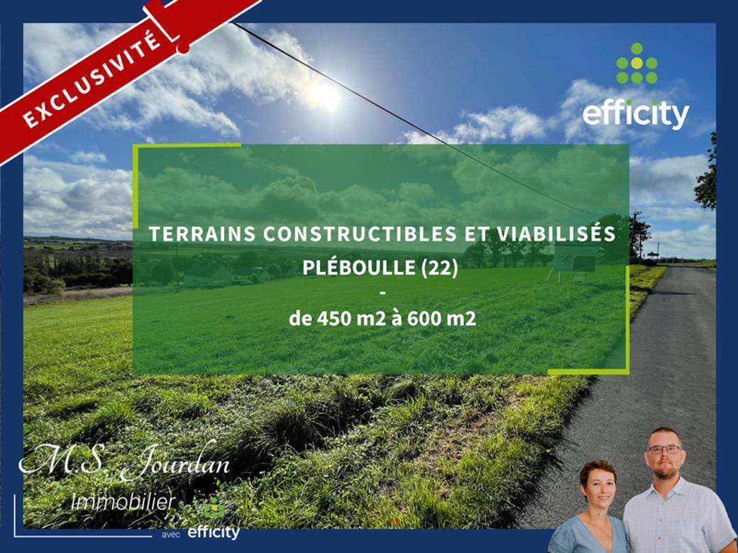 Terrain seul à Pléboulle en Côtes-d'Armor (22) de 542 m² à vendre au prix de 62601€