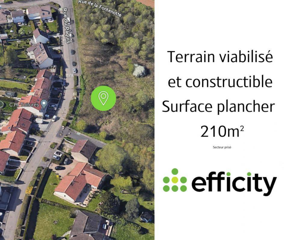 Terrain seul à Woippy en Moselle (57) de 619 m² à vendre au prix de 199900€ - 1