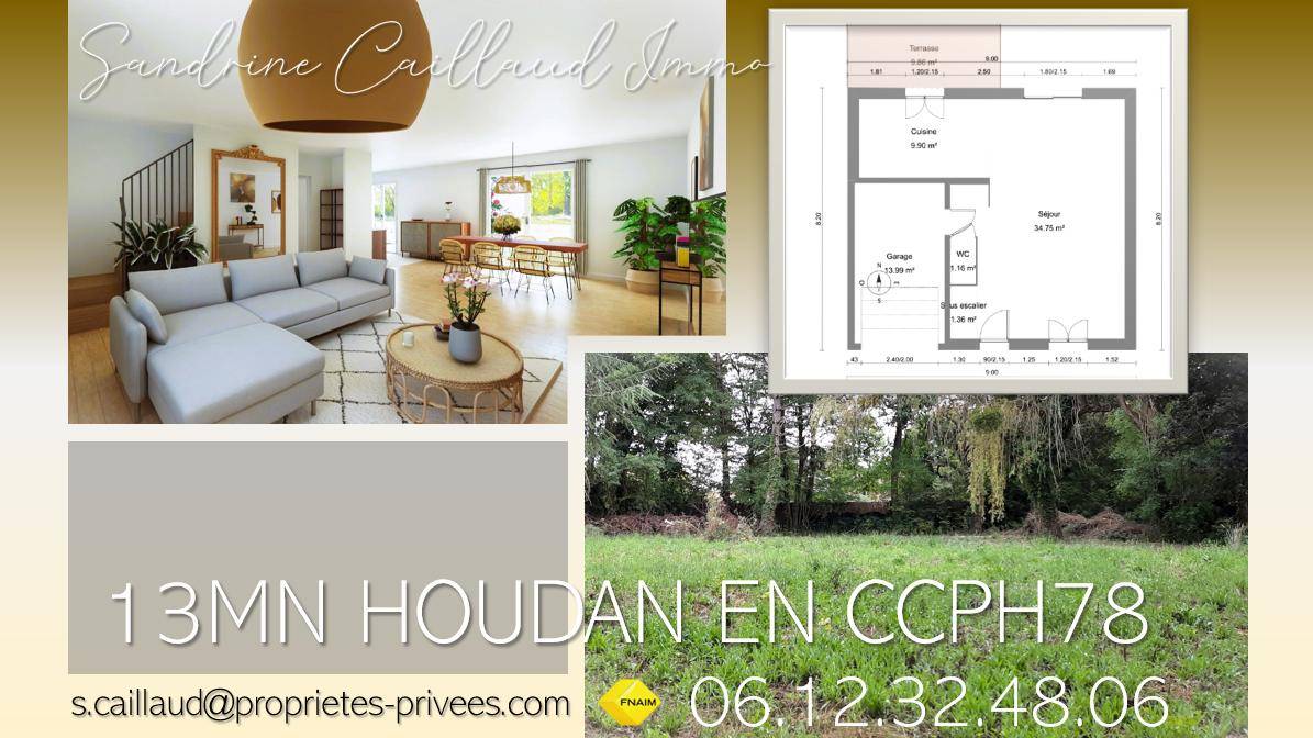 Terrain seul à Houdan en Yvelines (78) de 312 m² à vendre au prix de 69200€ - 1