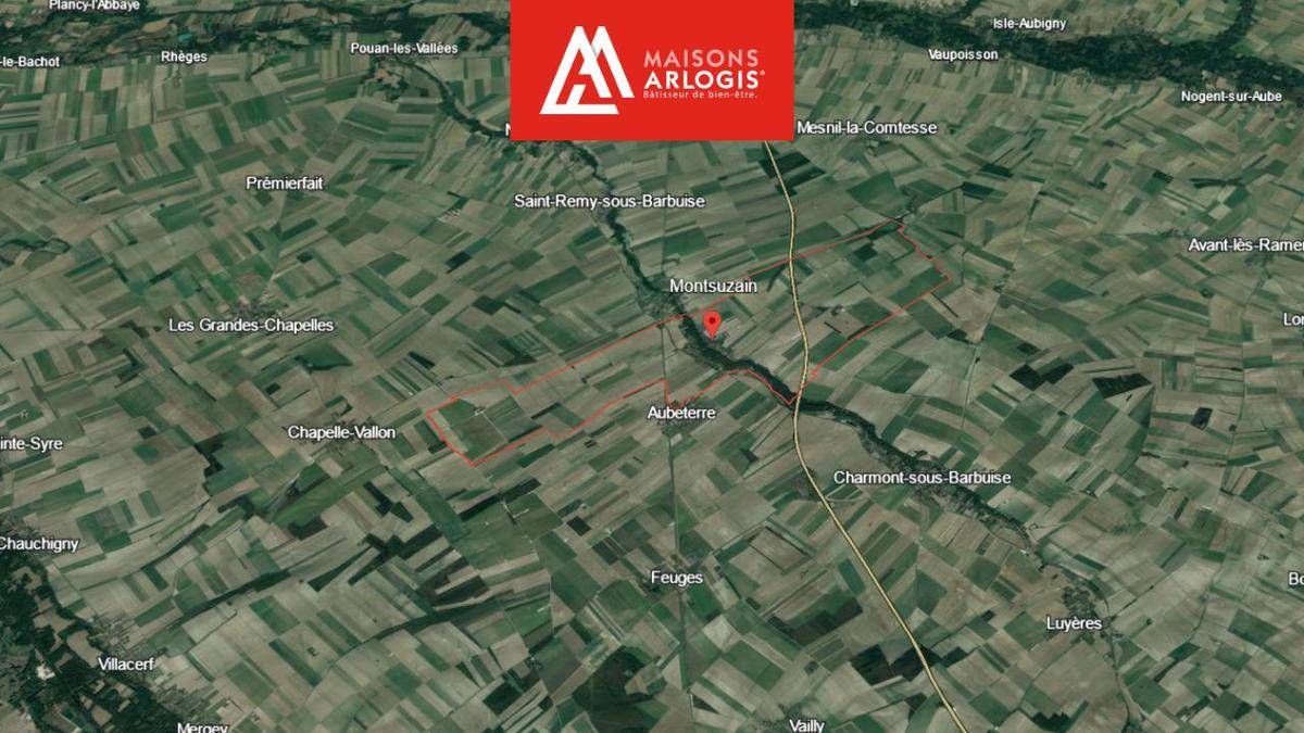 Terrain seul à Montsuzain en Aube (10) de 1200 m² à vendre au prix de 55000€ - 2