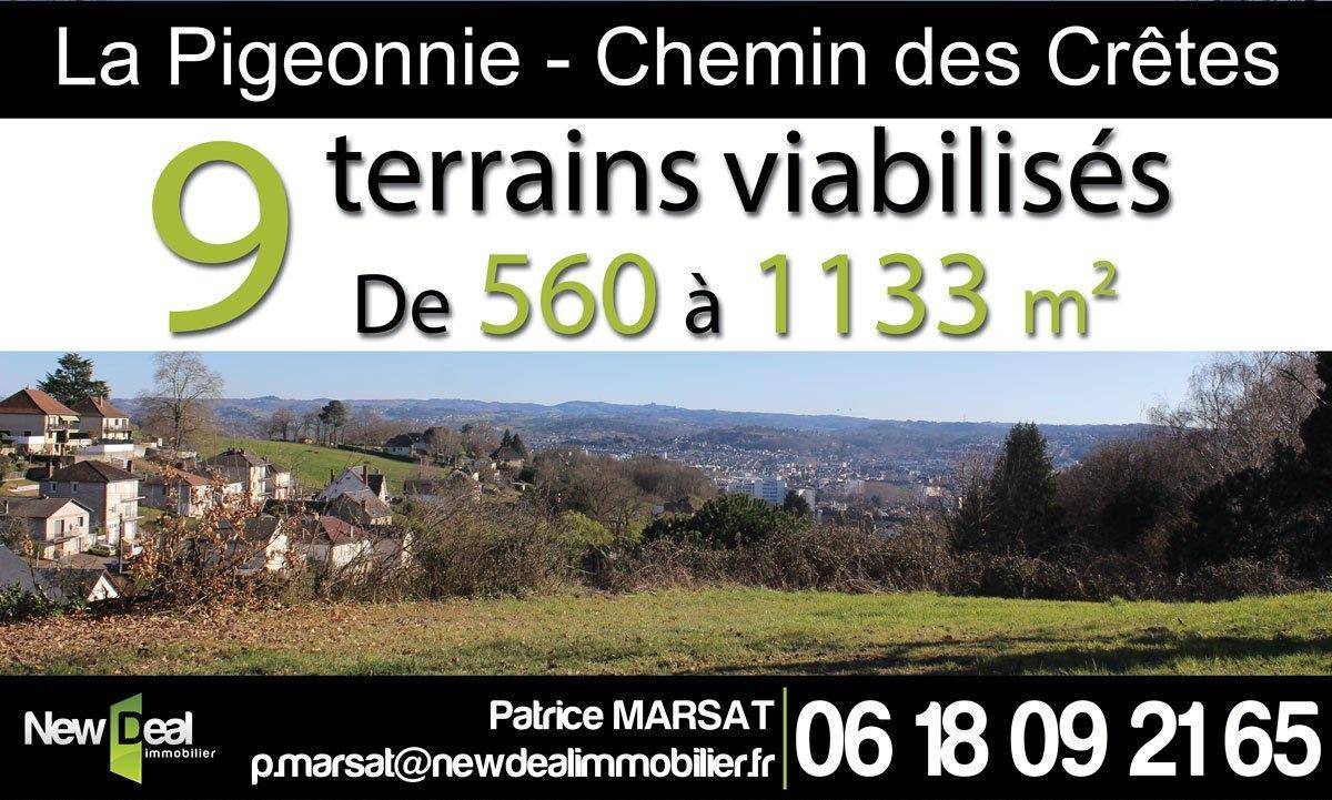 Terrain seul à Brive-la-Gaillarde en Corrèze (19) de 1119 m² à vendre au prix de 95000€ - 2