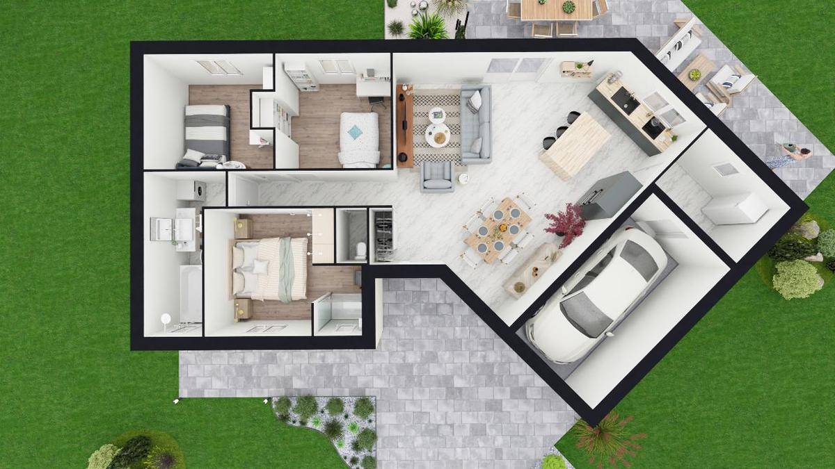 Programme terrain + maison à Clichy-sous-Bois en Seine-Saint-Denis (93) de 301 m² à vendre au prix de 343500€ - 2