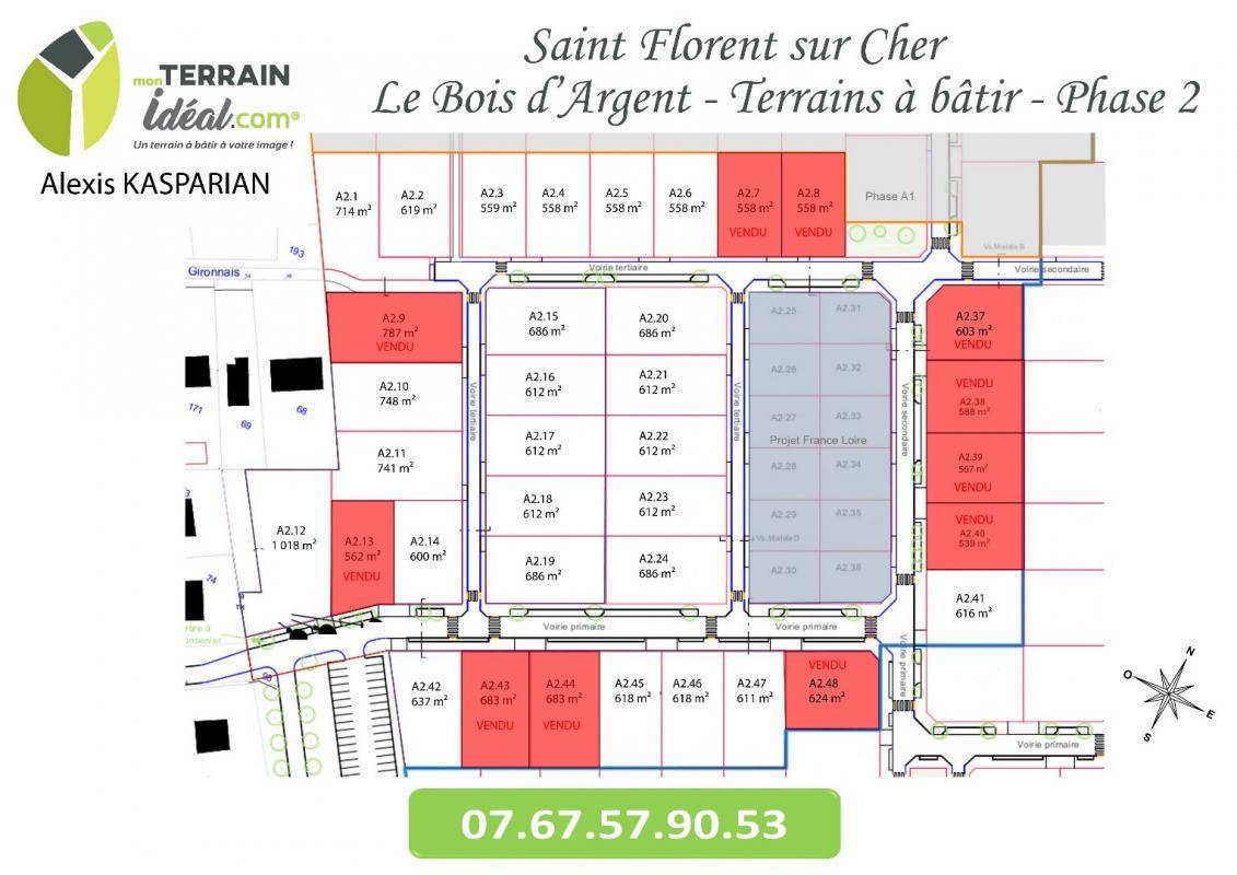 Terrain seul à Saint-Florent-sur-Cher en Cher (18) de 539 m² à vendre au prix de 39900€ - 1