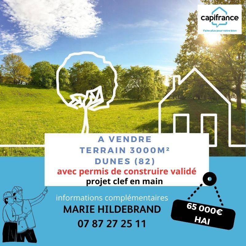 Terrain seul à Dunes en Tarn-et-Garonne (82) de 3000 m² à vendre au prix de 65000€ - 1