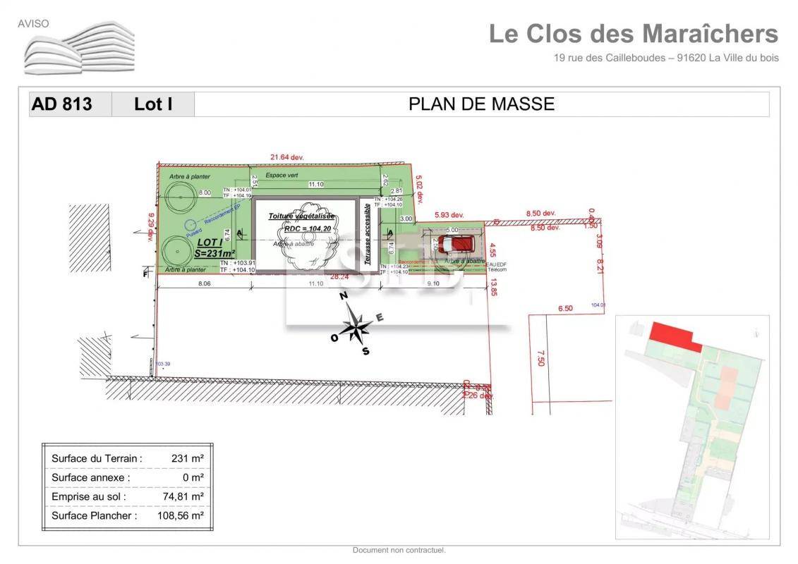 Terrain seul à La Ville-du-Bois en Essonne (91) de 231 m² à vendre au prix de 164500€ - 3