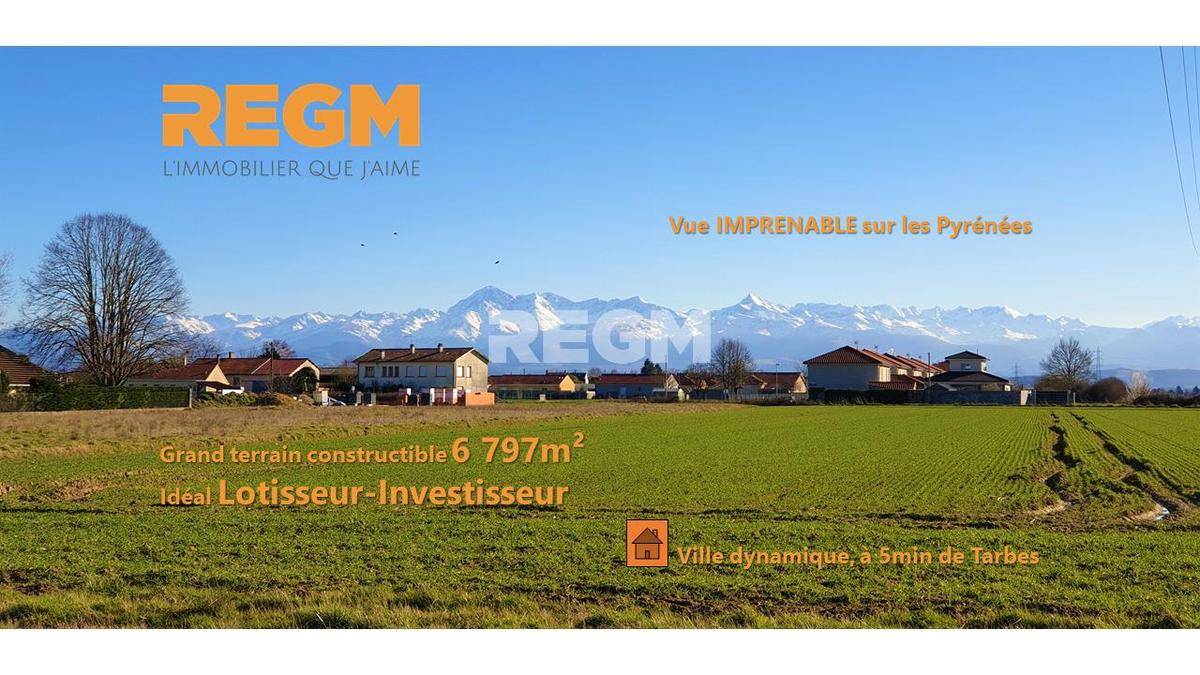 Terrain seul à Bordères-sur-l'Échez en Hautes-Pyrénées (65) de 6797 m² à vendre au prix de 262500€ - 1