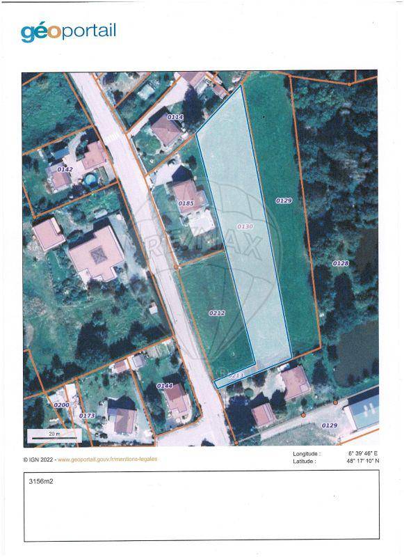 Terrain seul à Sainte-Hélène en Vosges (88) de 3156 m² à vendre au prix de 44900€ - 2