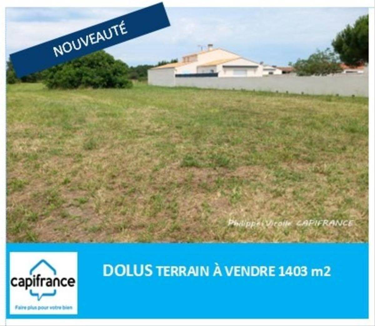 Terrain seul à Dolus-d'Oléron en Charente-Maritime (17) de 1403 m² à vendre au prix de 136000€
