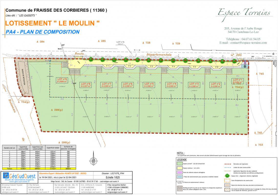 Terrain seul à Narbonne en Aude (11) de 1200 m² à vendre au prix de 69900€ - 2