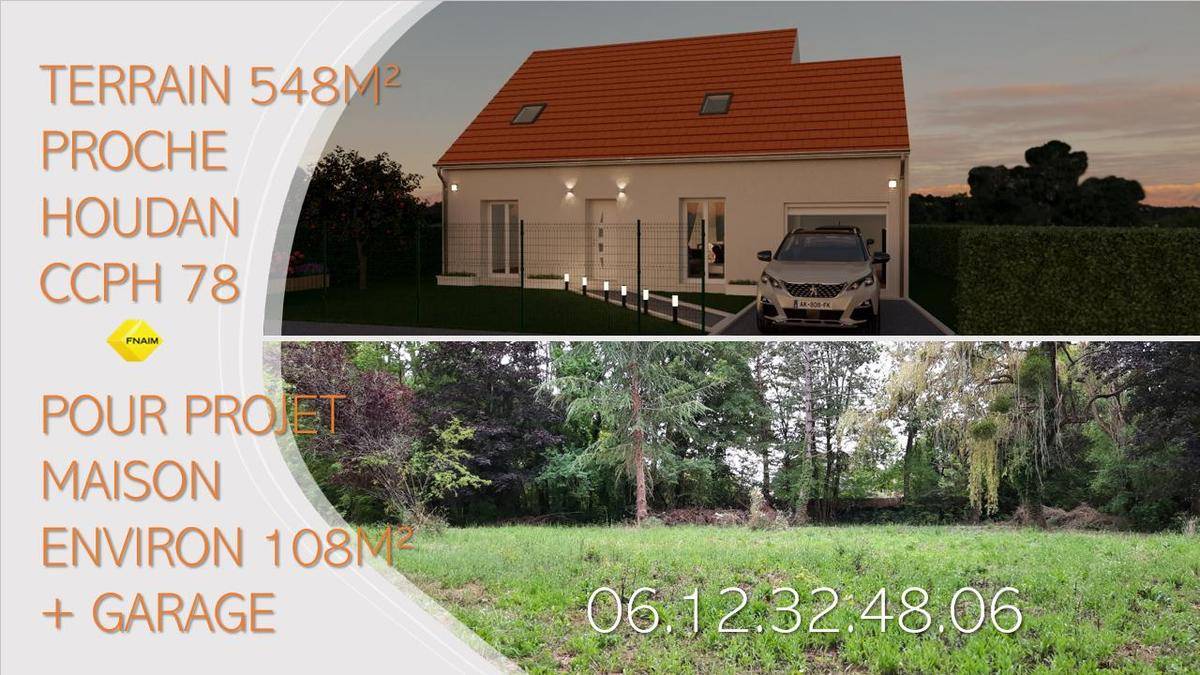 Terrain seul à Houdan en Yvelines (78) de 548 m² à vendre au prix de 85000€ - 1