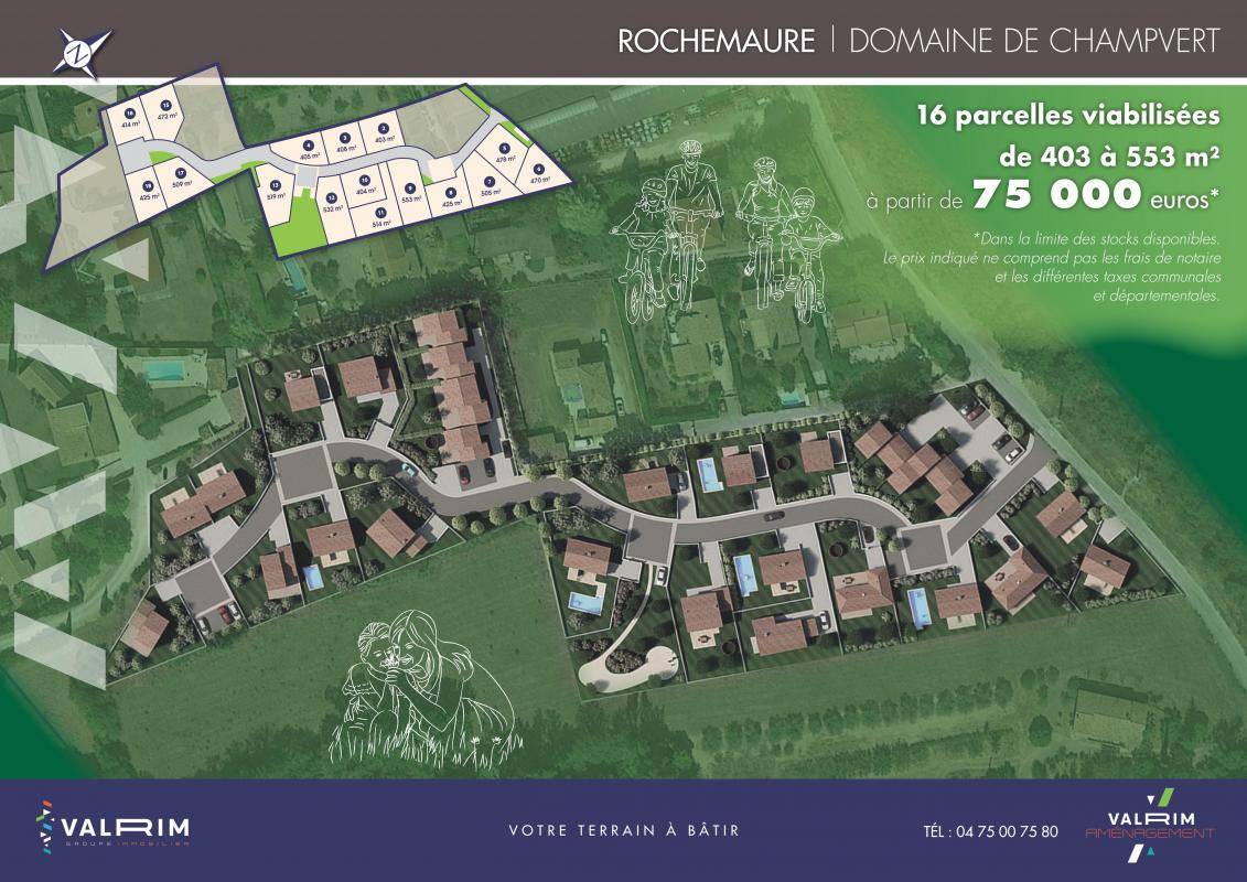 Terrain seul à Rochemaure en Ardèche (07) de 405 m² à vendre au prix de 77500€ - 2