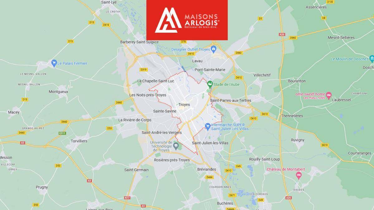 Terrain seul à Troyes en Aube (10) de 438 m² à vendre au prix de 65700€ - 2