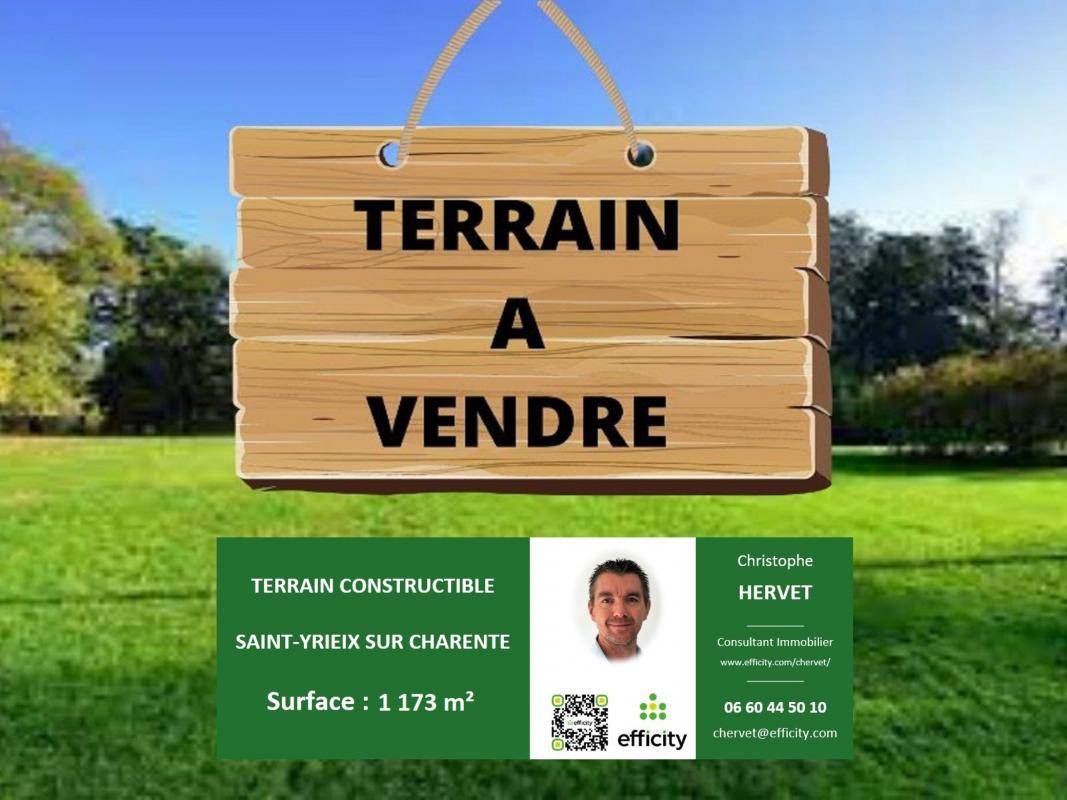 Terrain seul à Saint-Yrieix-sur-Charente en Charente (16) de 1173 m² à vendre au prix de 69900€ - 1