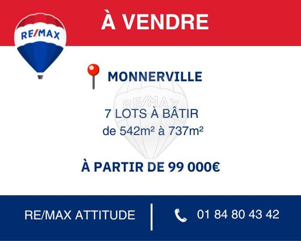 Terrain seul à Monnerville en Essonne (91) de 651 m² à vendre au prix de 104800€ - 1
