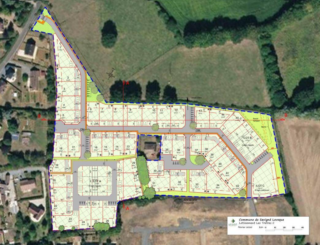 Terrain seul à Savigné-l'Évêque en Sarthe (72) de 300 m² à vendre au prix de 38000€ - 2