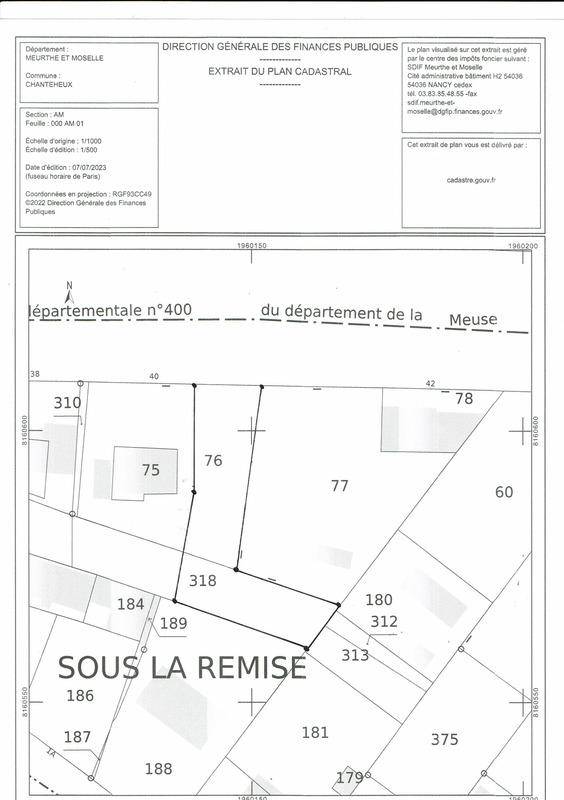 Terrain seul à Chanteheux en Meurthe-et-Moselle (54) de 600 m² à vendre au prix de 55000€ - 2