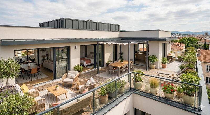 Image de l'annonce BIEN RARE 5 PIÈCES DERNIER ETAGE AVEC…