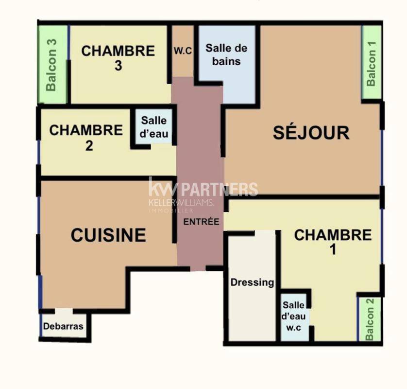 Image de l'annonce Appartement familial 3 chambres balcons parking Paris…
