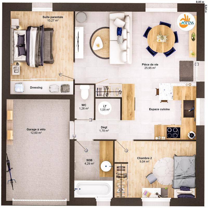 Image de l'annonce Maison 4 pièces 54 m2